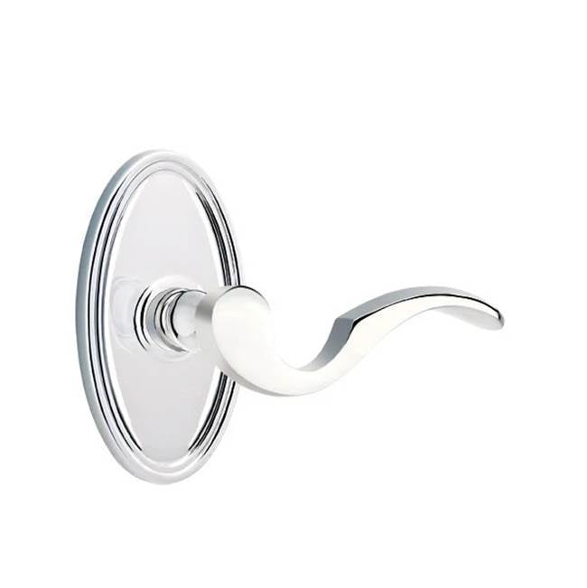 Emtek - Passage, Oval Rosette, Cortina Lever, LH, US26 - Polished Chrome