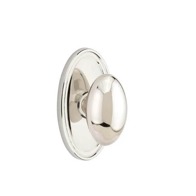 Emtek - Concealed, Privacy, Oval Rosette, Egg Knob, US14 - Polished Nickel