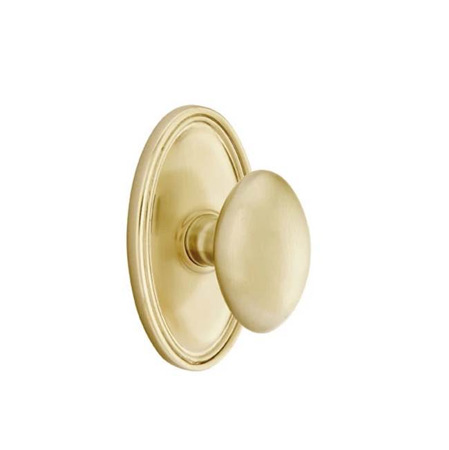 Emtek - Concealed, Privacy, Oval Rosette, Egg Knob, US4 - Satin Brass