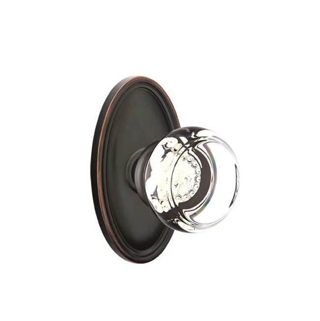Emtek - Privacy, Oval Rosette, Georgetown Crystal Knob, US10B - Oil Rubbed Bronze