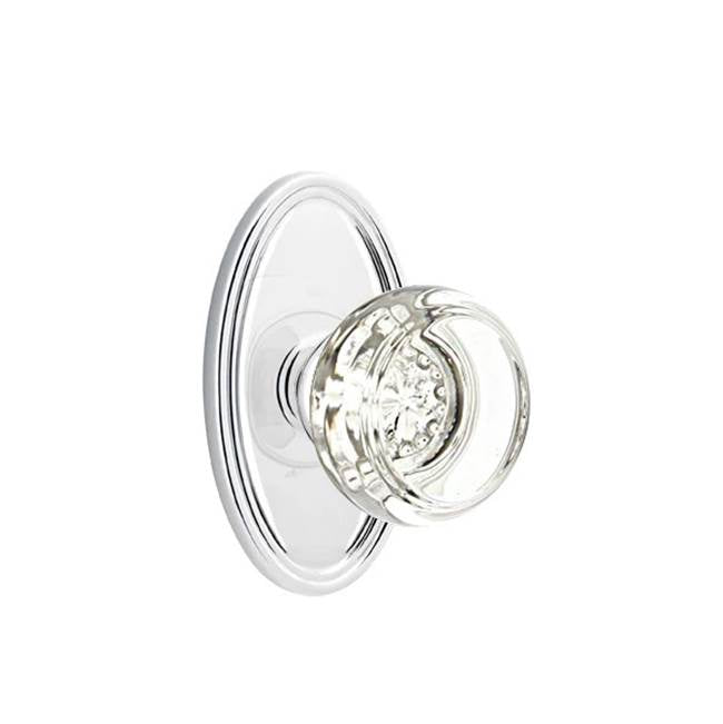 Emtek - Concealed, Privacy, Oval Rosette, Georgetown Knob, US26 - Polished Chrome