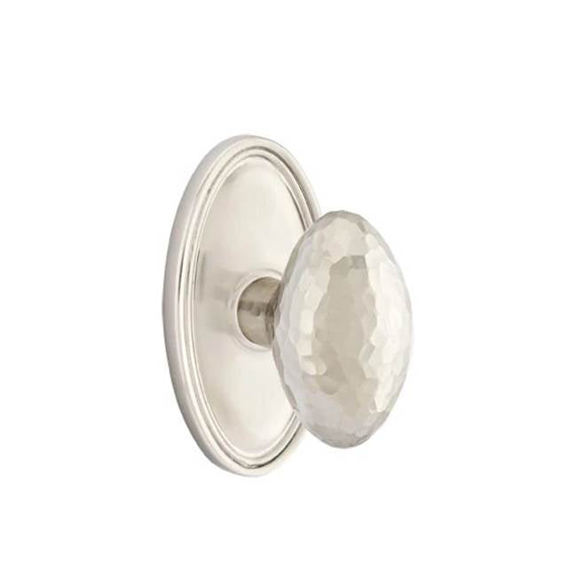 Emtek - Dummy, Oval Rosette, Hammered Egg Knob, US15 - Satin Nickel