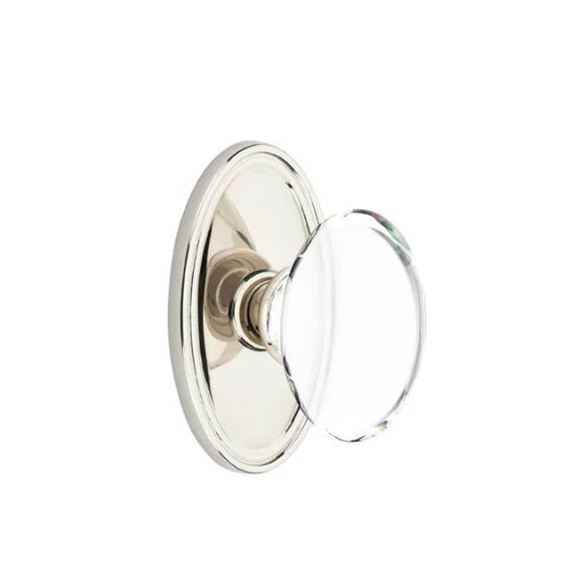 Emtek - Privacy, Oval Rosette, Hampton Knob, US14 - Polished Nickel