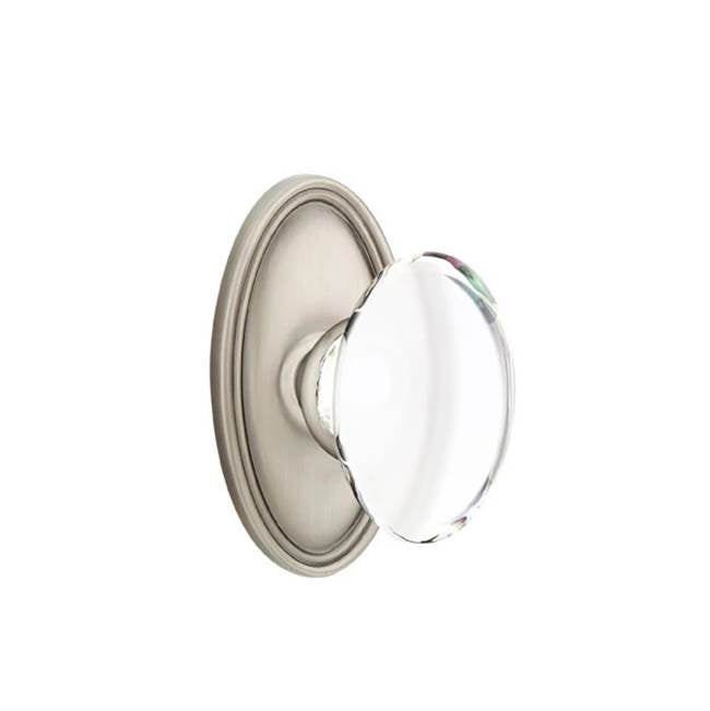 Emtek - Privacy, Oval Rosette, Hampton Knob, US15A - Pewter
