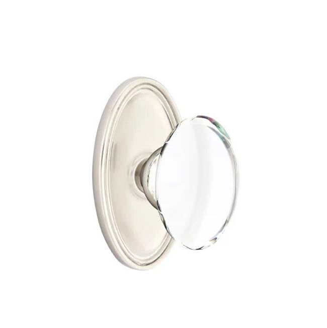 Emtek - Privacy, Oval Rosette, Hampton Knob, US15 - Satin Nickel