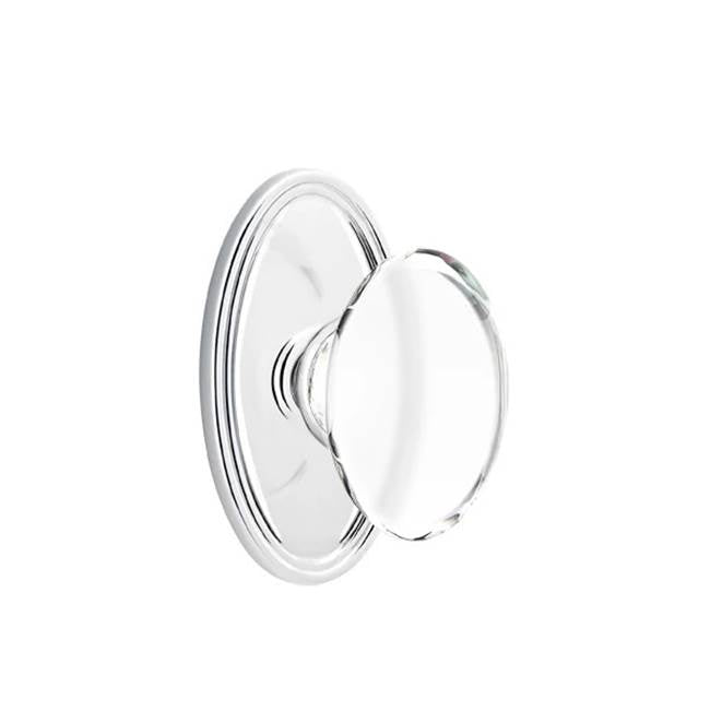 Emtek - Privacy, Oval Rosette, Hampton Knob, US26 - Polished Chrome