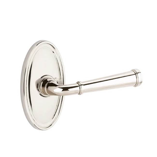 Emtek - Passage, Oval Rosette, Merrimack Lever, LH, US14 - Polished Nickel