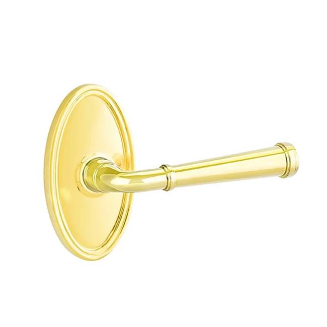 Emtek - Concealed, Privacy, Oval Rosette, Merrimack Lever, US3 - Polished Brass