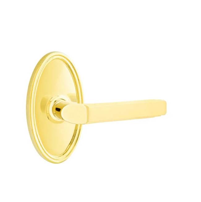 Emtek - Dummy, Oval Rosette, Milano Lever, US3NL - Unlacquered Brass