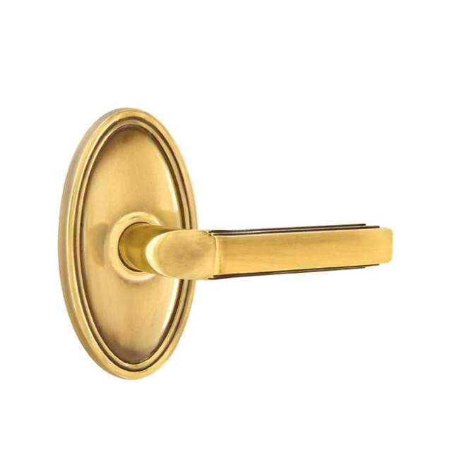 Emtek - Privacy, Oval Rosette, Milano Lever, LH, US7 - French Antique