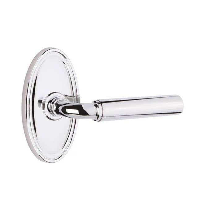 Emtek - Privacy, Oval Rosette, Manning Lever, RH, US26 - Polished Chrome