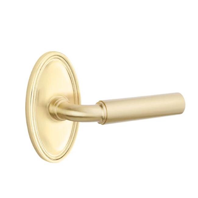 Emtek - Concealed, Passage, Oval Rosette, Manning Lever, US4 - Satin Brass