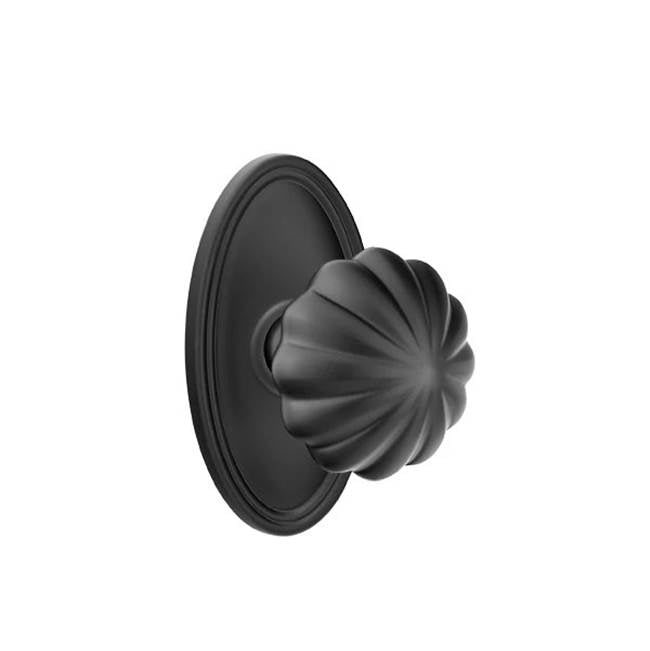 Emtek - Dummy, Oval Rosette, Melon Knob, US19 - Flat Black