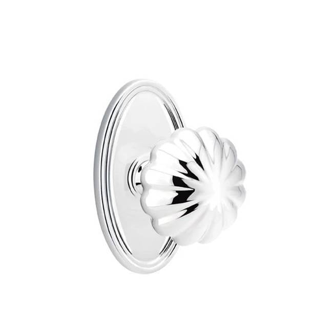 Emtek - Dummy, Oval Rosette, Melon Knob, US26 - Polished Chrome