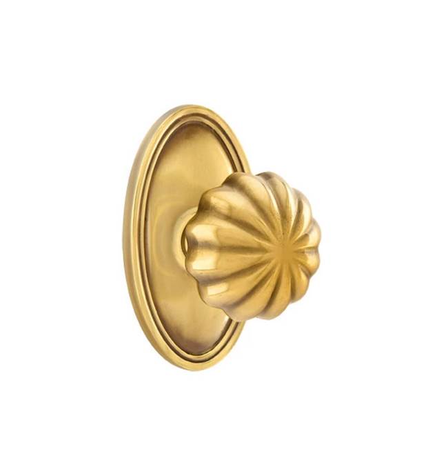 Emtek - Concealed, Passage, Oval Rosette, Melon Knob, US7 - French Antique