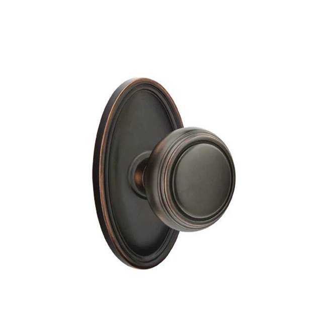 Emtek - Concealed, Passage, Oval Rosette, Norwich Knob, US10B - Oil Rubbed Bronze