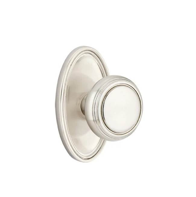 Emtek - Privacy, Oval Rosette, Norwich Knob, US15 - Satin Nickel