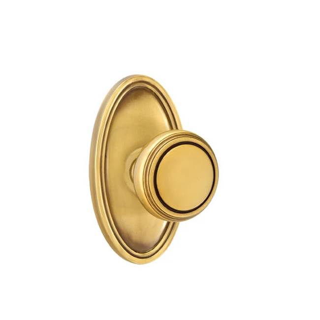 Emtek - Concealed, Passage, Oval Rosette, Norwich Knob, US7 - French Antique