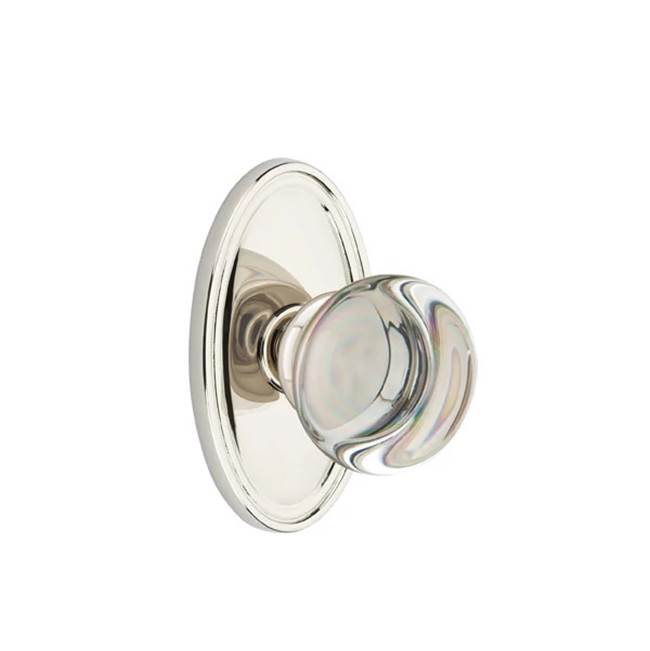 Emtek - Dummy, Oval Rosette, Providence Crystal Knob, US14 - Polished Nickel