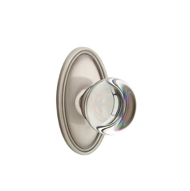 Emtek - Dummy, Oval Rosette, Providence Crystal Knob, US15A - Pewter