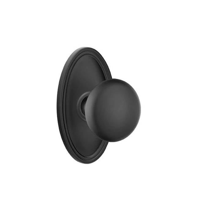 Emtek - Passage, Oval Rosette, Providence Knob, US19 - Flat Black