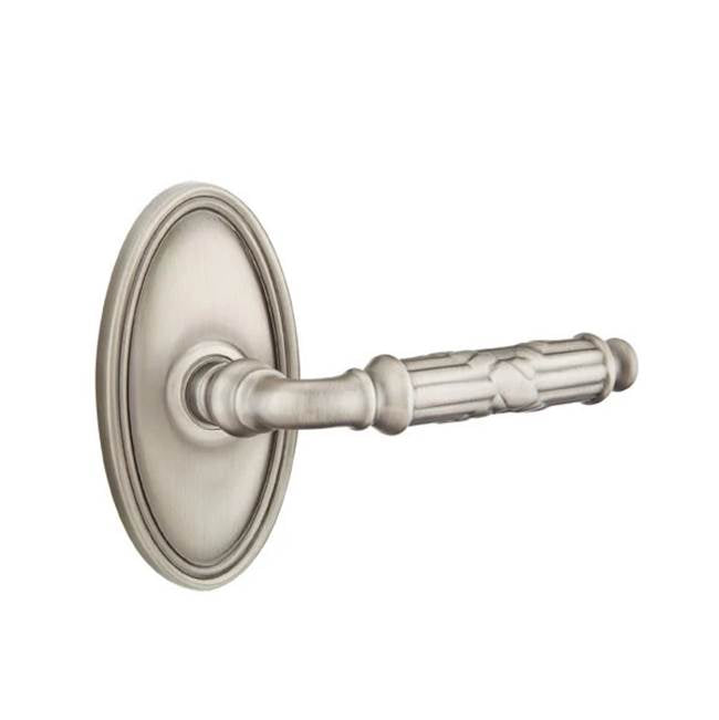 Emtek - Passage, Oval Rosette, Ribbon and Reed Lever, LH, US15A - Pewter