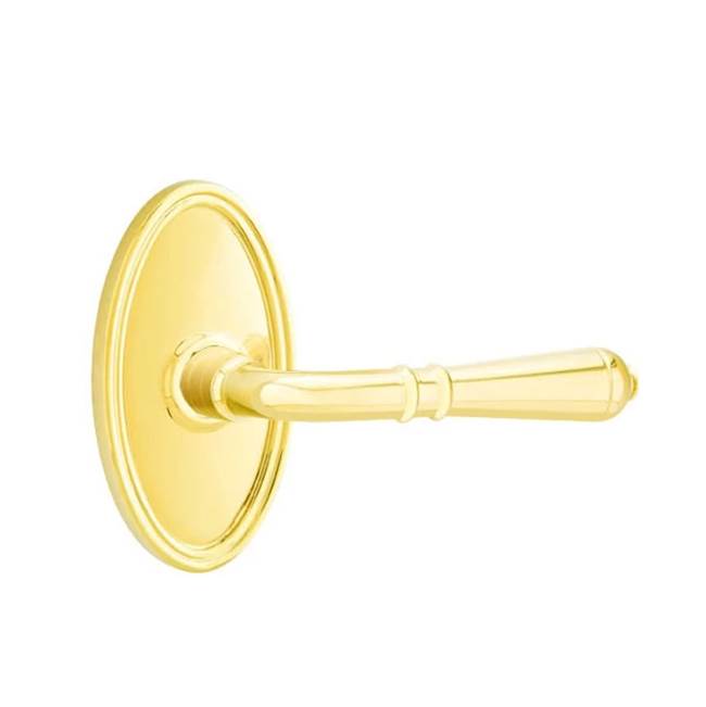 Emtek - Privacy, Oval Rosette, Turino Lever, RH, US3NL - Unlacquered Brass