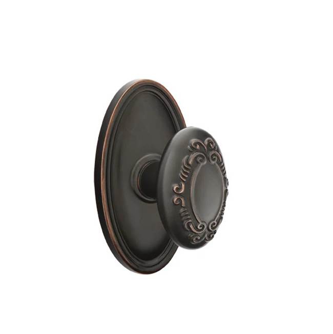 Emtek - Concealed, Privacy, Oval Rosette, Victoria Knob, US10B - Oil Rubbed Bronze