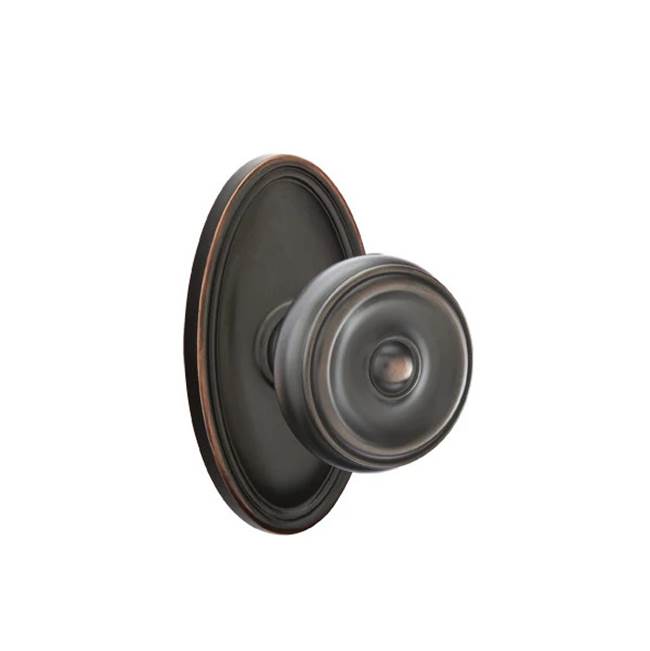 Emtek - Concealed, Privacy, Oval Rosette, Waverly Knob, US10B - Oil Rubbed Bronze