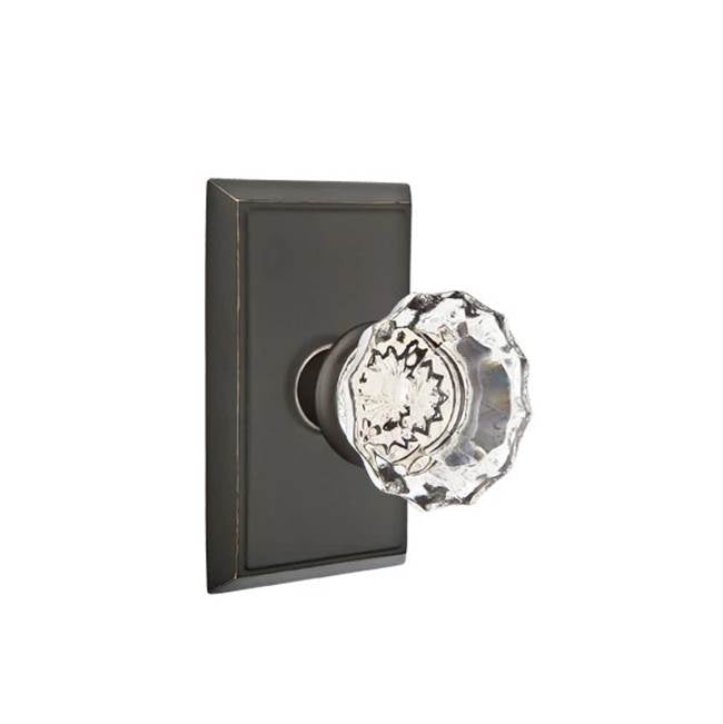 Emtek - Dummy, Rectangular Rosette, Astoria Clear Knob, US10B - Oil Rubbed Bronze