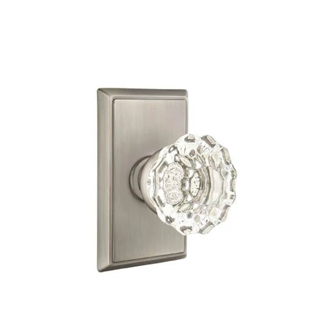 Emtek - Dummy, Rectangular Rosette, Astoria Clear Knob, US15A - Pewter