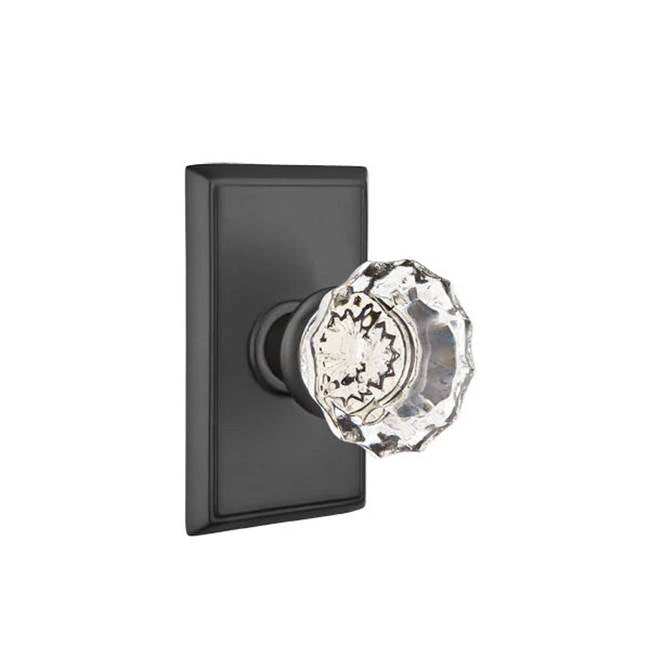 Emtek - Dummy, Rectangular Rosette, Astoria Clear Knob, US19 - Flat Black