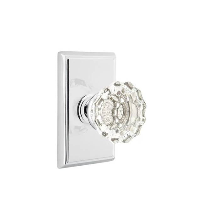Emtek - Dummy, Rectangular Rosette, Astoria Clear Knob, US26 - Polished Chrome