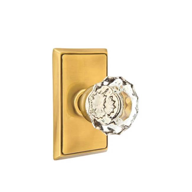 Emtek - Dummy, Rectangular Rosette, Astoria Clear Knob, US7 - French Antique