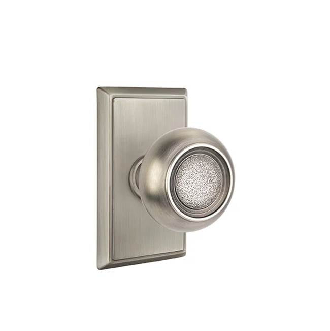 Emtek - Concealed, Passage, Rectangular Rosette, Belmont Knob, US15A - Pewter