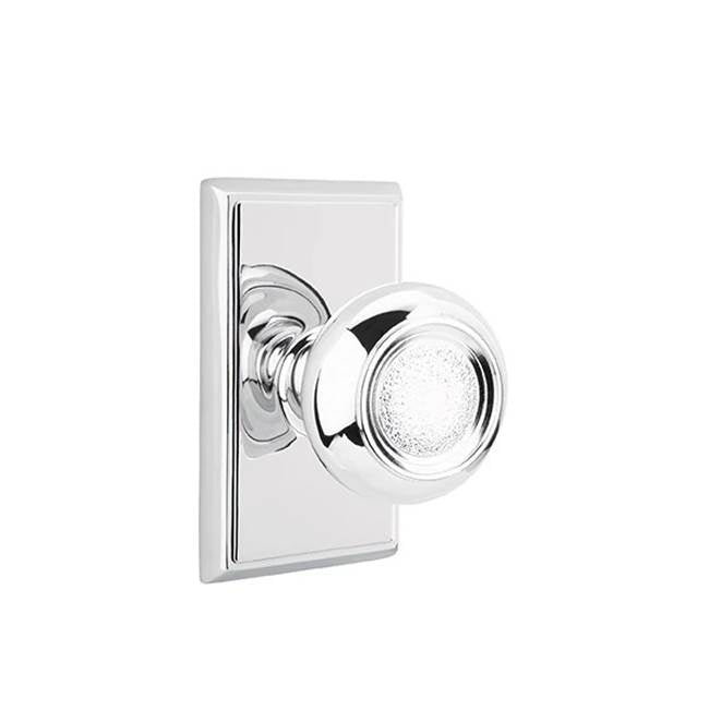 Emtek - Concealed, Passage, Rectangular Rosette, Belmont Knob, US26 - Polished Chrome