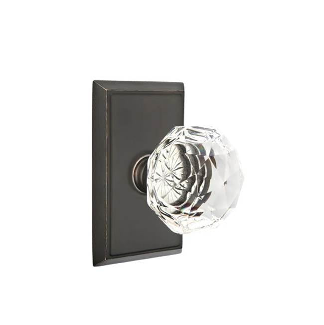 Emtek - Dummy, Rectangular Rosette, Diamond Crystal Knob, US10B - Oil Rubbed Bronze