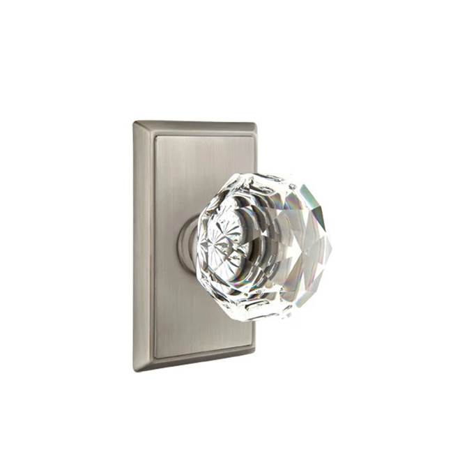 Emtek - Dummy, Rectangular Rosette, Diamond Crystal Knob, US15A - Pewter