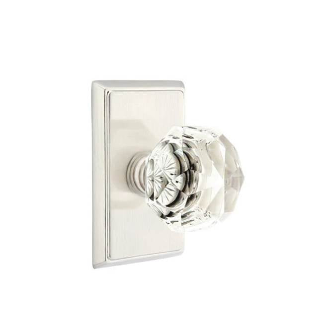 Emtek - Dummy, Rectangular Rosette, Diamond Crystal Knob, US15 - Satin Nickel