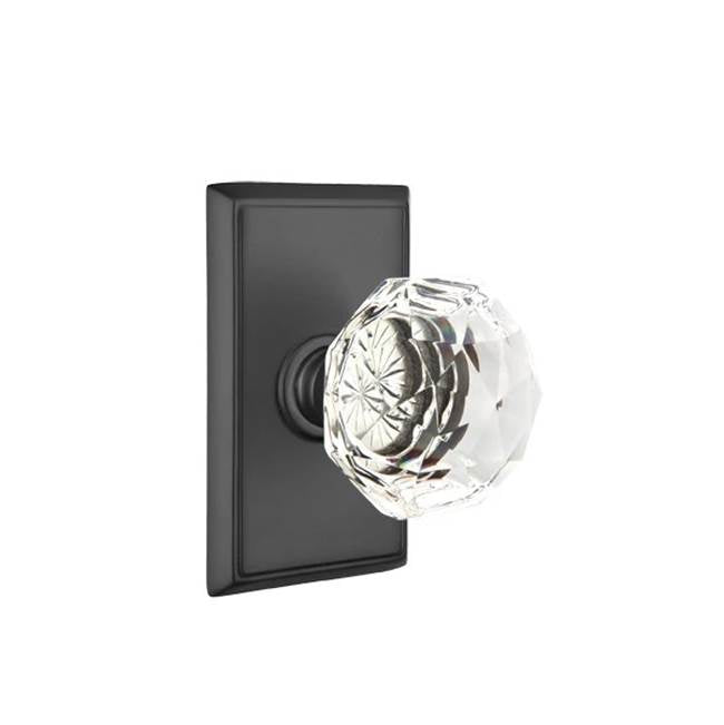 Emtek - Dummy, Rectangular Rosette, Diamond Crystal Knob, US19 - Flat Black