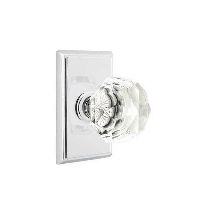 Emtek - Dummy, Rectangular Rosette, Diamond Crystal Knob, US26 - Polished Chrome