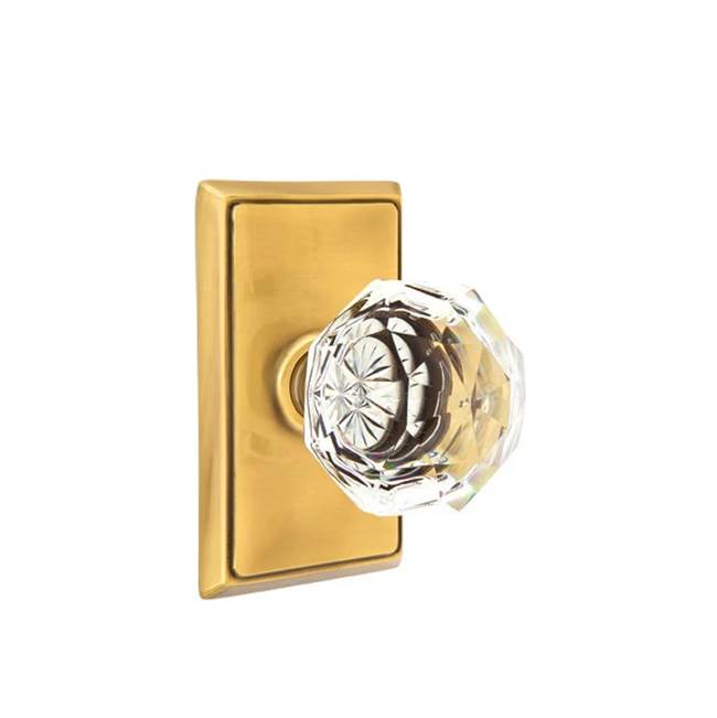 Emtek - Dummy, Rectangular Rosette, Diamond Crystal Knob, US7 - French Antique