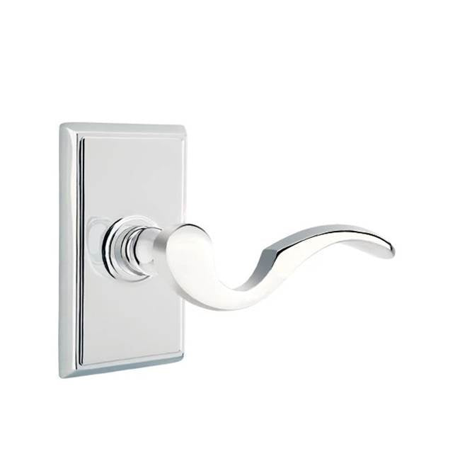 Emtek - Passage, Rectangular Rosette, Cortina Lever, RH, US26 - Polished Chrome