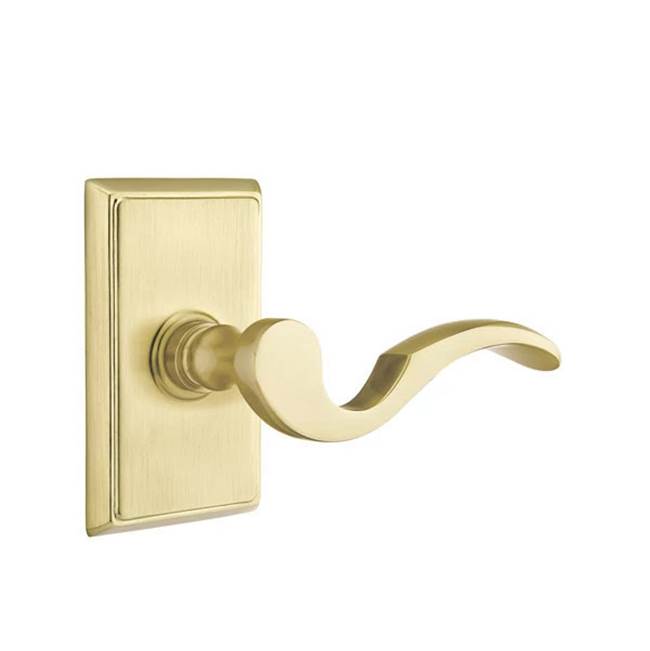 Emtek - Passage, Rectangular Rosette, Cortina Lever, RH, US4 - Satin Brass
