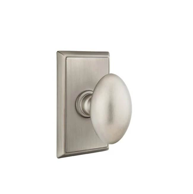 Emtek - Concealed, Passage, Rectangular Rosette, Egg Knob, US15A - Pewter
