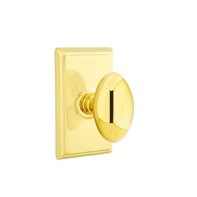 Emtek - Concealed Fastener, Passage, Rectangular Rosette, Egg Knob, US3NL - Unlacquered Brass