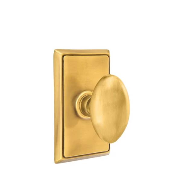 Emtek - Concealed, Passage, Rectangular Rosette, Egg Knob, US7 - French Antique