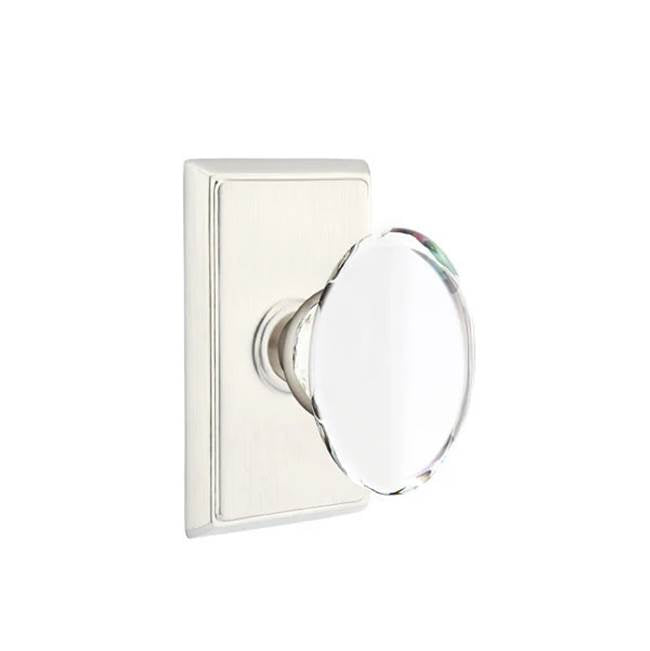 Emtek - Privacy, Rectangular Rosette, Hampton Knob, US15 - Satin Nickel