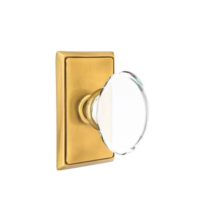 Emtek - Concealed, Passage, Rectangular Rosette, Hampton Knob, US7 - French Antique