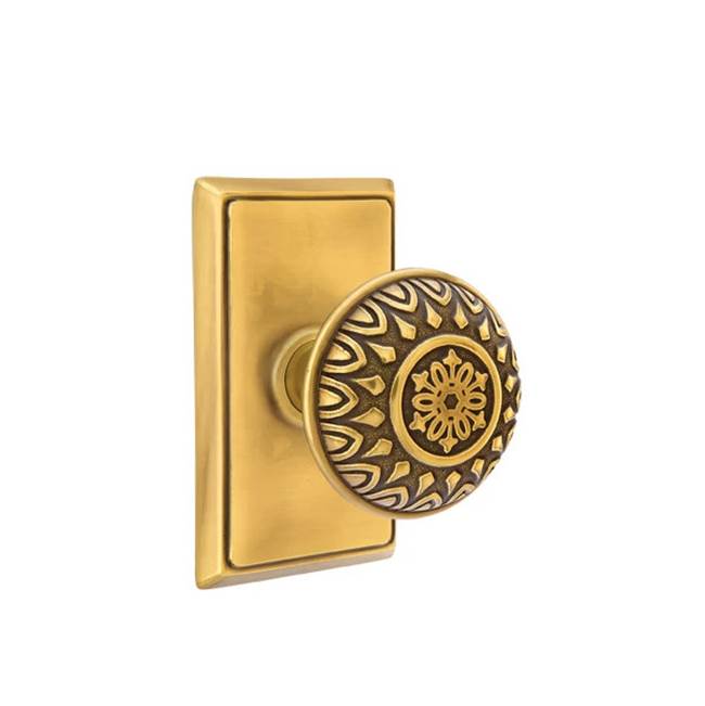 Emtek - Concealed, Privacy, Rectangular Rosette, Lancaster Knob, US7 - French Antique